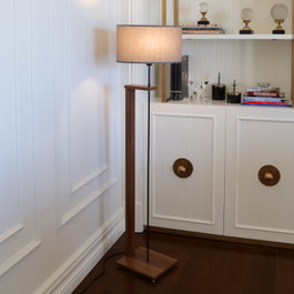 Opviq AYD-3132 Lámpara de Pie de Madera Gris Oscuro